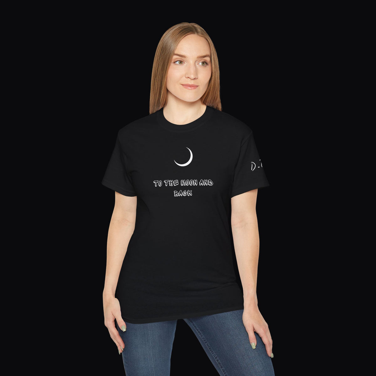To The Moon And Back – D.T.E T-Shirt, Schwarz